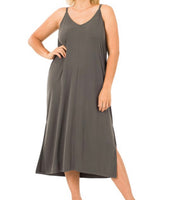 Ash gray midi sundress