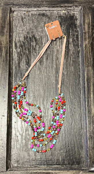 Rose gold and pastels necklace set